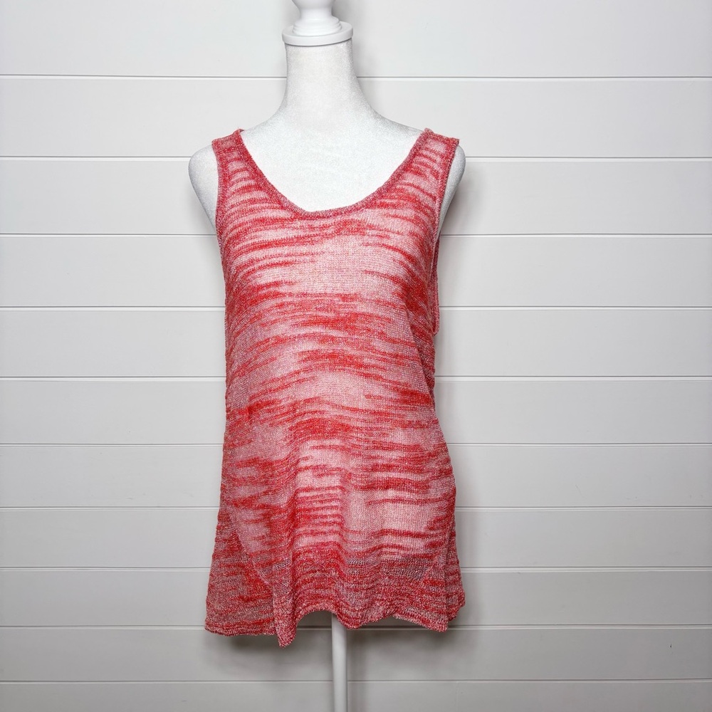 Peter Som For Design Nation‎ Sweater Knit Tank Top Metallic Red Womens Size XL